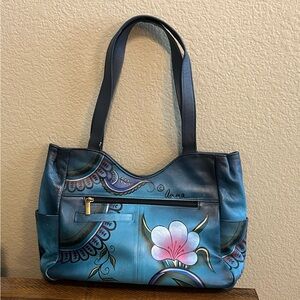 Anna by Anuschka Shoulder Bag, Denim Paisley Floral